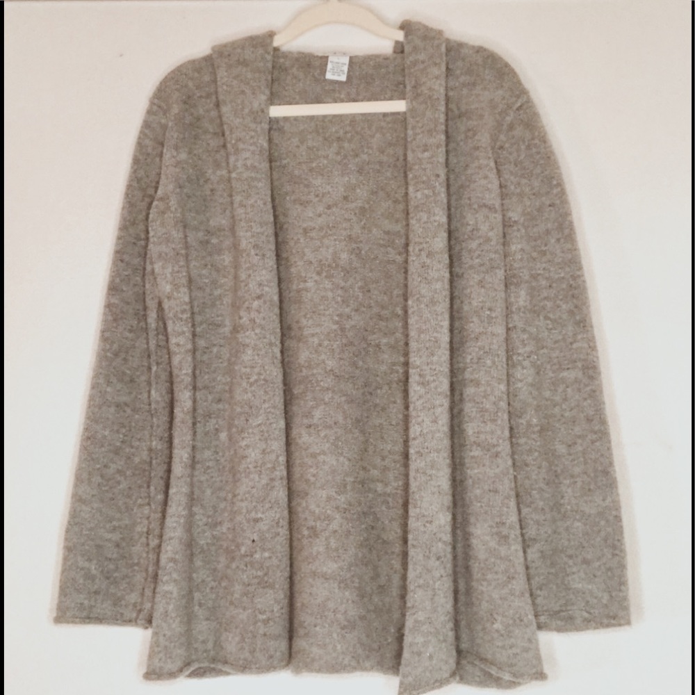 Cabi Grey Hooded Lambs Wool Cardigan